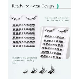 Onlyall Lash Clusters Eyelash Extensions Pre-styled False Eyelashes Clusters Natural C Curl Lash Clusters Wispy False Lashes Clusters Eyelash Clusters Wispy-11