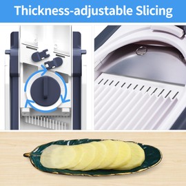 ZTQCSQ [5 in 1] Mandoline Slicer for Kitchen & Safe Vegetable Chopper & Adjustable Mandoline Slicer, can't Detachable Blade, Mandolin can Cut Slicing, Strips, Shredding, Dicing