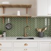 VEELIKE 12 Sheets Herringbone Peel and Stick Backsplash Tile Olive