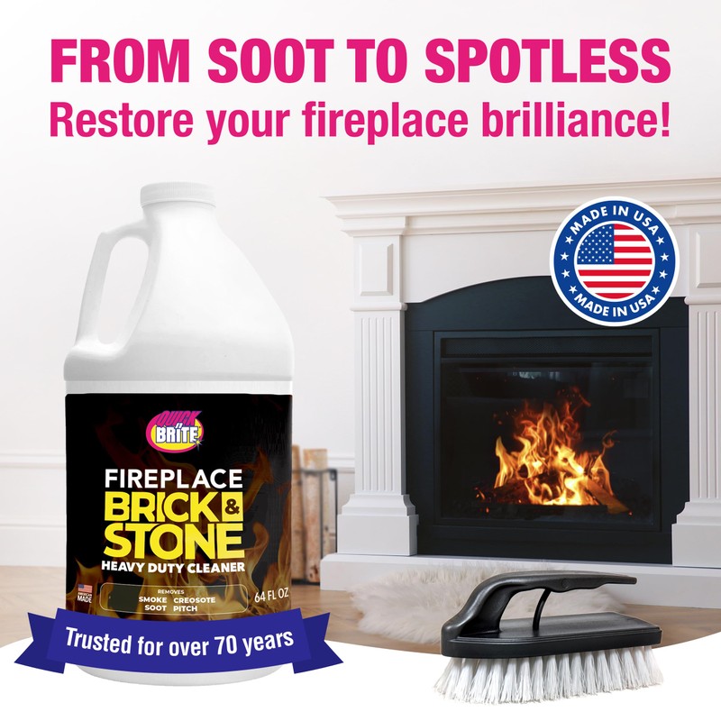 Quick 'n Brite Fireplace Brick and Stone Cleaner 64oz -