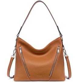 BOSTANTEN Womens Purse and Handbag Vegan Leather Shoulder Hobo Bags with Multi Pockets and Removable Strap Brown