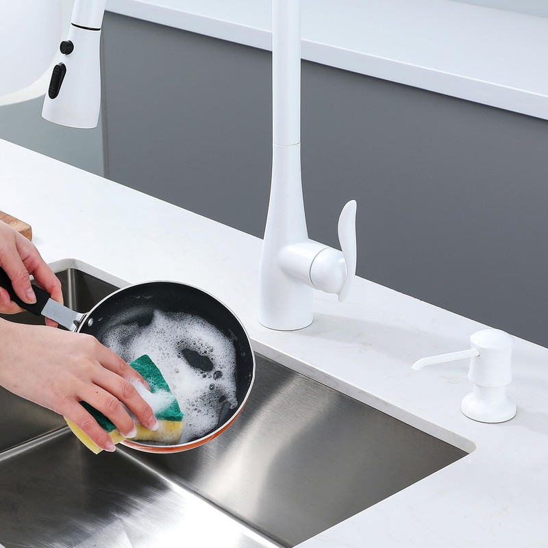 Sink Soap Dispenser for Kitchen Sink White Upgrade with 40"