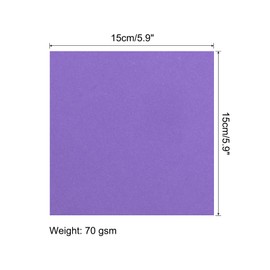 sourcing map 100 Sheets Origami Paper Double Sided Deep Purple 15cm x 15cm 70gsm Square Folding Paper Sheet for Art Craft Project, Beginners, Gifts Decor