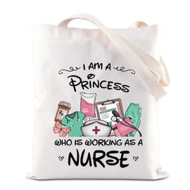 Nurse Appreciation Shoulder Bag WDW Nurse Princess Tote Bag Nurse Day Gift Nurse Life Gift Nursing Student Graduation Gift (CA-PrinessNurseToteS)