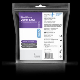 AEROWASTE Bio-Waste Vomit Bag 1500mL 4 Packs