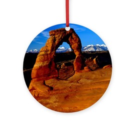 CafePress Arches National Park, Utah Round 4" MDF Holiday Ornament