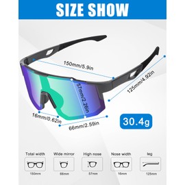 FAOKZE Pack of 2 Polarised Cycling Glasses, Windproof Cycling Glasses for Men and Women, UV400 Protection, for Cycling, Motorcycling, Running, Skiing, Baseball, Mountaineering, Fishing etc.