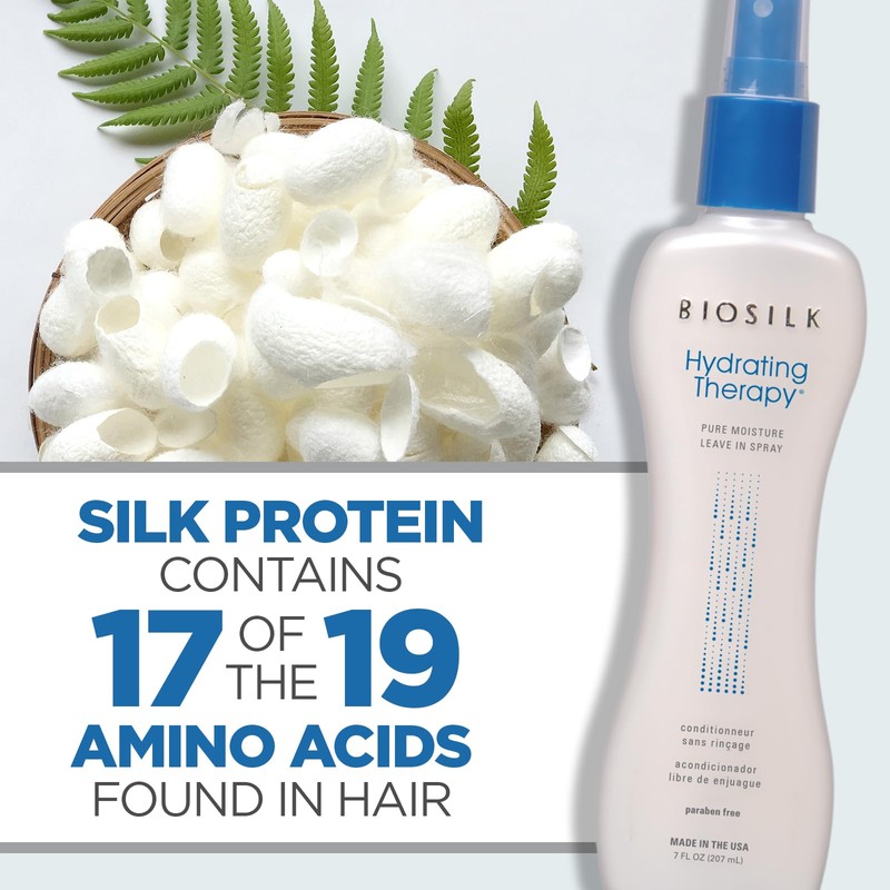 BioSilk Hydrating Therapy Pure Moisture, Leave-In Hair Spray for Frizz