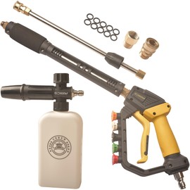GDHXW Adjustable Length High Power Washer Gun 5000PSI,with Foam Cannon and Pressure Washer Gun Accessories