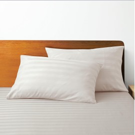 100% Egyptian Cotton Pillow Cases Set of 2,King Size 400 Thread Count Cooling Pillowcases,Soft and Breathable Pillow Covers with Envelope Closure,20x40 Inches,Beige Stripe