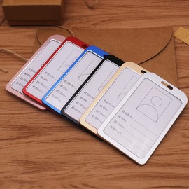 Metal ID Badge Holder for Women Men 5mlggoods Aluminum Retractable Badge Holder with Lanyards (Silver, 2 Pack)