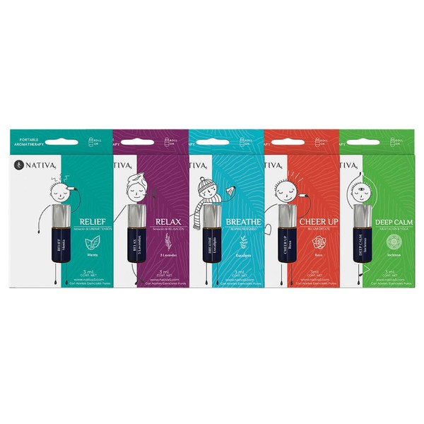 Nativa 5 5 PACK Roll On - Coleccin Completa Aromaterapia
