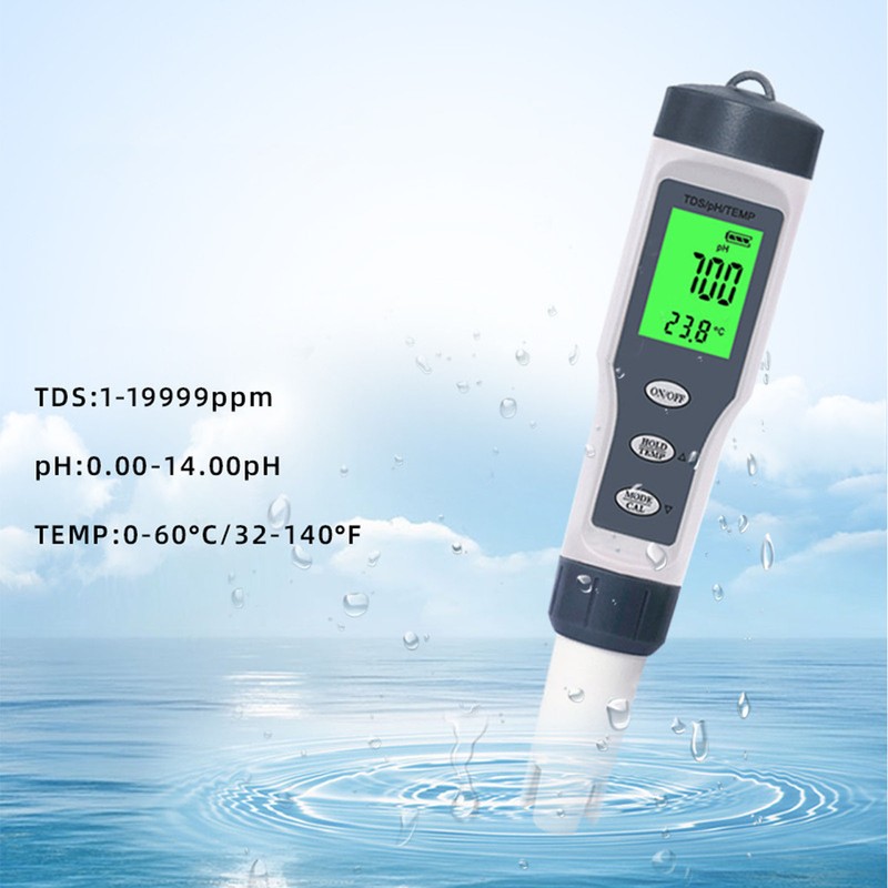 Water Quality Tester 3 in 1 PH TDS TEMP Meter