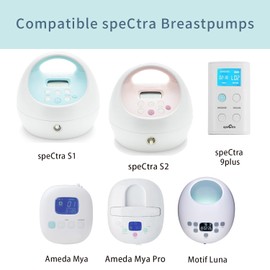 Momstouch Pump Parts Compatible with Spectra S1/S2/9 Plus, Not Original Accessories, Full Set Replacements Include 24mm Flange, Duckbill Valve, Backflow Protector, Tubing and Bottle