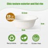 LATERN 100Pcs Disposable Paper Bowls, 360ml White Rigid Bagasse Bowls