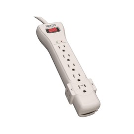 Tripp Lite SUPER7 Surge Suppressor 7 Outlets 7 ft Cord 2160 Joules Light Gray TRPSUPER7