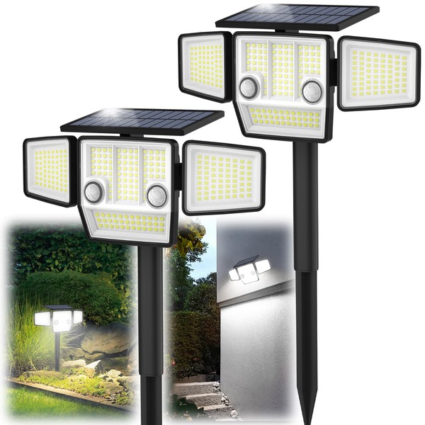 HAARAY Solar Outdoor Lights with Stakes, 2500LM 180° PIR Motion