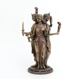 Veronese Design 11 3/4 Inches Greek Goddess Hecate Triple Goddess Resin Statue Bronze Finish
