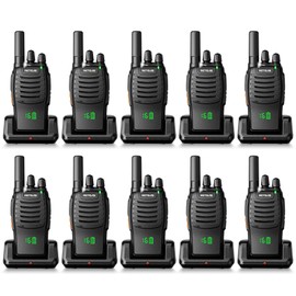 Retevis H-777H Walkie Talkies,Rechargeable Two Way Radio, Hidden Display,Channel Display,USB-C,Short Antenna,Handheld 2 Way Radio with Emergency Alarm for Business Education (10 Pack)