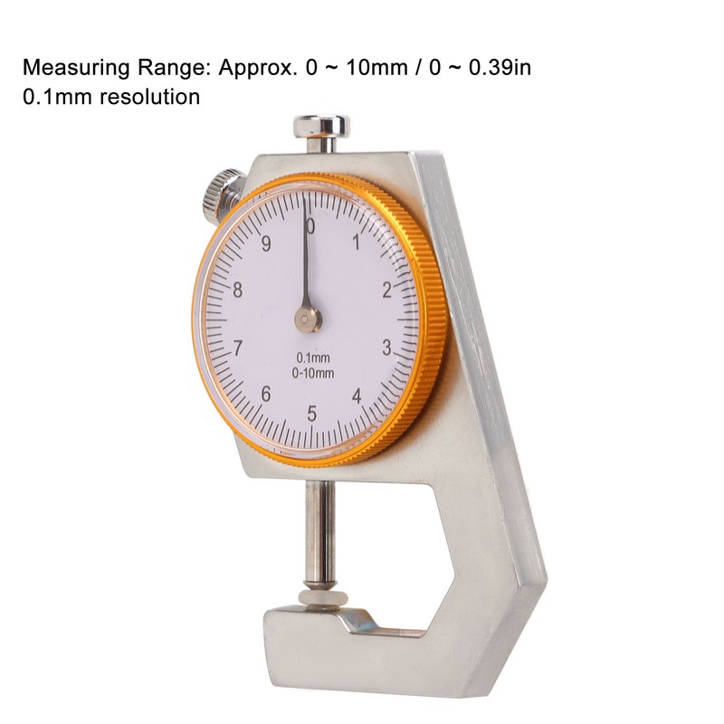 Thickness Gauge Round Dial Indicator 0.1mm Resolution 0‑10mm Range Measuring
