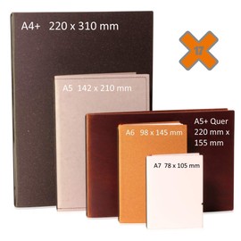 A6 revolutionary X17 notebook, Belgian leather, black, with gift box, interior: 2x notes (blank, squared), pen holder, double pocket, mini pen, interchangeable, made in Germany