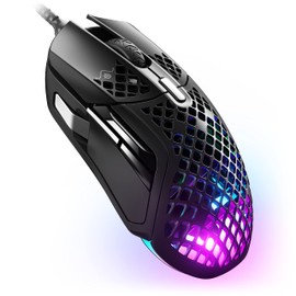 SteelSeries 62401 USB Gaming Mouse, Wired Aerox 5, Ultra Lightweight, 9 Buttons, Fast Response, Long Use Time with TRUEMOVE AIR Sensor, Black