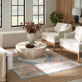 Nourison Natural Jute Solid Natural 5' x 7' Area -rug, Easy -cleaning, Non Shedding, Bed Room, Living Room, Dining Room, Kitchen (5x7)