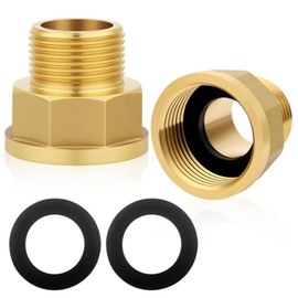 Flintronic Pack of 2 Reducers 3/4 Inch to 1 Inch with 3/4 Inch Male Thread x 1 Inch Female Thread Brass Accessories, AG/IG Reducer, with 2 Rubber Seals, for Conversion of Pipe Connections