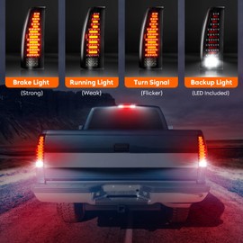 Tresound Tail Light + 3rd Third Brake Cargo Lamp for Chevy GMC C1500 K1500 1988-1999, C/K 2500 3500 1988-2000, Silverado 1994-1998, Blazer 1992-1994, High Mount Stop Light Rear LED Taillight