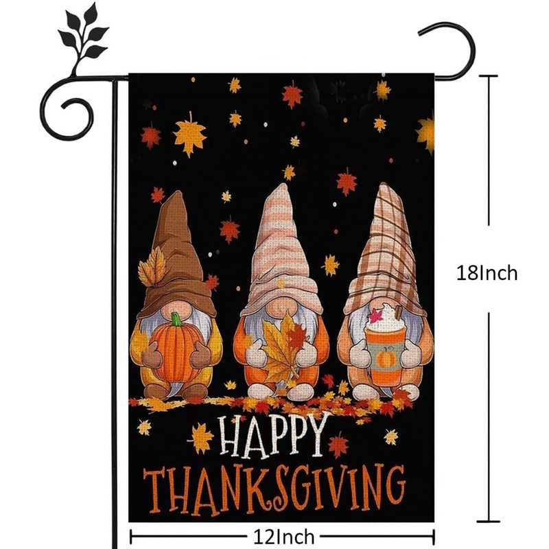 Fall Gnomes Garden Flags 12x18 Inch Vertical Double Sided For