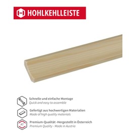 Gedotec Skirting Board - Wooden Boards for Building Corrugated Wood 100 cm | Pack of 5 14 x 14 mm | Basic | Versatile Edge Protection and Wood for Crafts of Various Objects | Wooden Strips