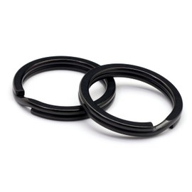 TUNUKE Titanium Ti Ring, Key Holder, Key Ring, Key Hook, Carabiner, Metal Fittings, Lightweight, Rustproof, High Strength, F Black, 18 mm