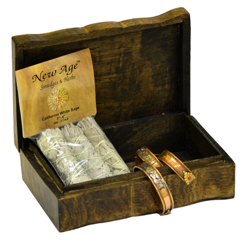 New Age Smudges and Herbs Wood Box Tree of Life