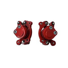 Goodfind68 New Left + Right Red Disc Brake Calipers compatible with 2 Stroke 47cc 49cc Chinese Pocket Bike Mini Dirt Kids ATV Quad Goped Scooter Go Kart