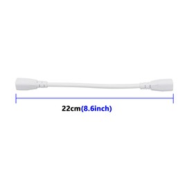 SinLoon T5 T8 LED Tube Connector Cable Wire 8.5inch Double Male to Male End Extension Cord for Integrated LED Fluorescent Tube Light Bulb Lamp Holder Socket(2-Pack 3Pin Male)