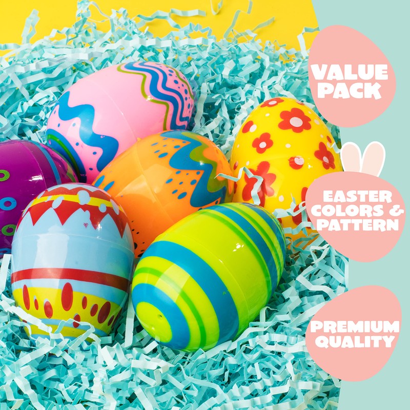 JOYIN 24 x 8 cm Printed Easter Eggs, Empty Easter