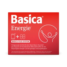 Basica Energy: Basic Drinking Granules and Capsules for Body's Energy and Mental Performance**, Vegan, Acid-Base Balance, Pack of 7