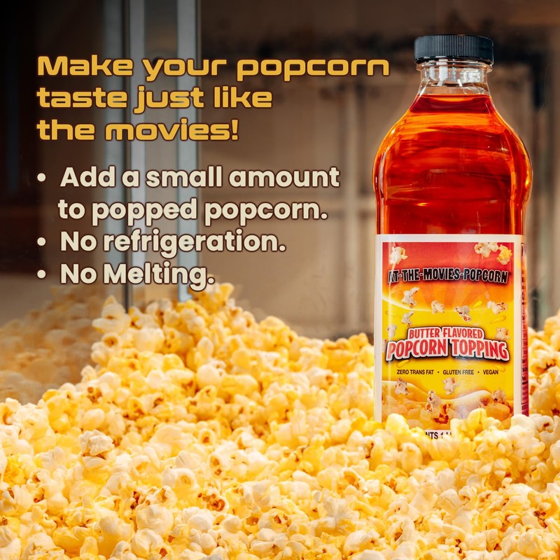 At-The-Movies-Popcorn® Buttery Flavor Popcorn Topping (1 Liter) – Movie Theater