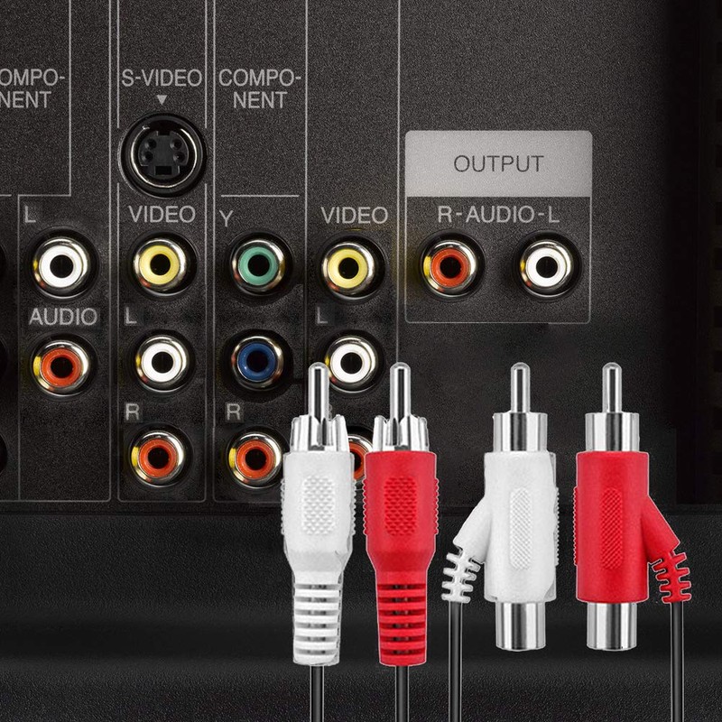 RCA Audio Piggyback Cable, 2 RCA Male to 2 RCA