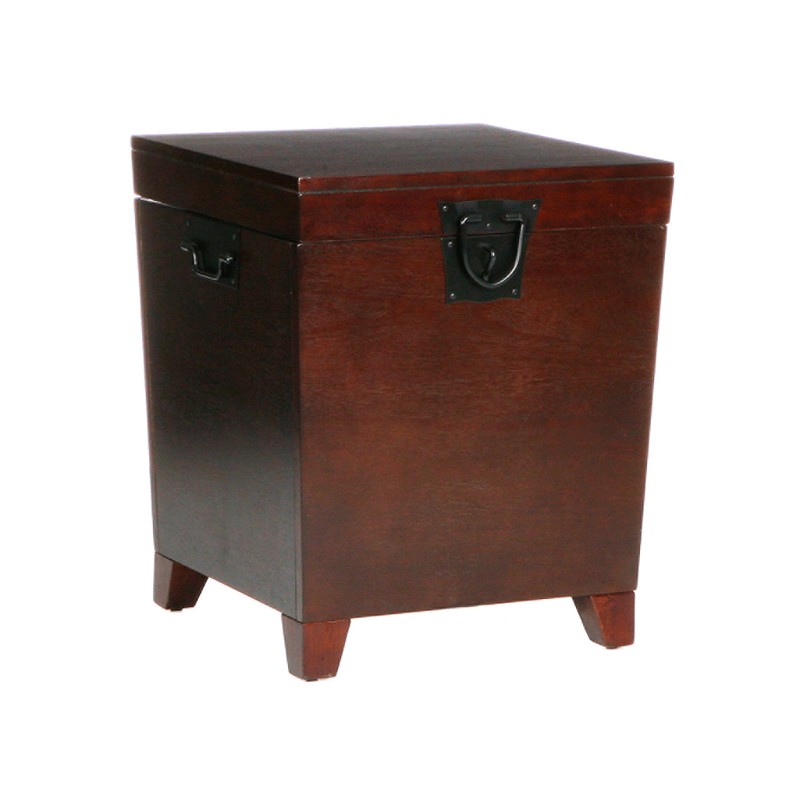SEI Furniture Pyramid Storage Trunk, End Table, Espresso