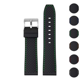 Generic Quick Release Rubber Band With Buckle For Tag Heuer Watches, Replacement Rubber Watch Band Straps For Tag Heuer Watches - Multiple Colors (22mm, Green)