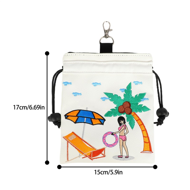 Golf Valuables Bag | PU Leather Golf Tee Storage Bag,Golf