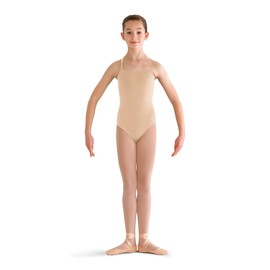 Bloch girls Pranay adjustable strap camisole leotard, Sand, Size 8-10 US