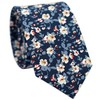 BELLUNO Floral Skinny Tie for Men, Slim Flower Tie for