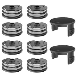 Evenlinkics Pack of 8 TLP-01 replacement spools, with spool cover, trimmer spools compatible with Parkside PRT 550 A1/A5/B6, PRTA 20-Li A1/B1/B2/C3, for Parkside grass trimmer, for Parkside grass