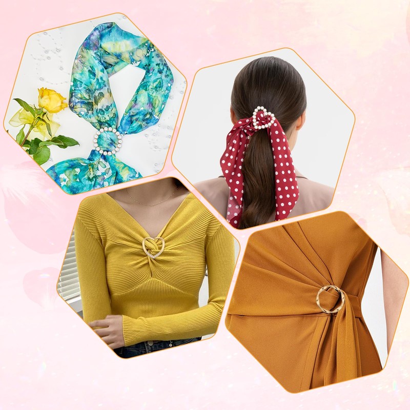 Ajcotahm 4PCS Scarf Ring Clip Clothes Corner Knotted Button Fashion