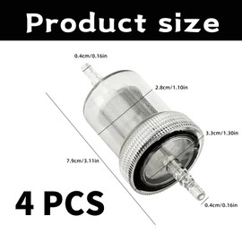 Transparent Diesel Filter Kit 4 Parts for Auxiliary Heater, for Webasto and Eberspacher, Fuel Filter Diesel for Cars, Trucks, Buses and Motorhomes, Protection of the Fuel System, Diesel Fuel Filter