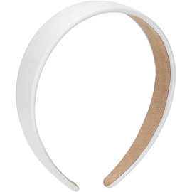 1 x white wide headband, 1 x streamer scarf, fashionable headband for women, simple and elee decoration, non-slip headband, clothing matching decoration