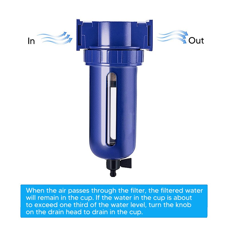 Compressed Air Filter Manual Drain Zinc Alloy Stainless Steel High
