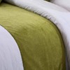 OSVINO Solid Bed Runner Chenille Soft No Fading Modern Bedding